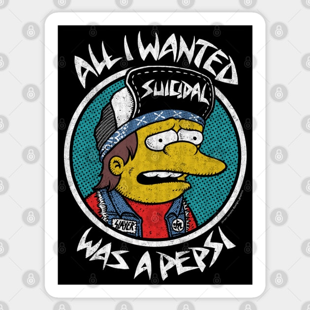 All i wanted was a pep$i, Suicidal Tendencies, Parody Sticker by PeligroGraphics